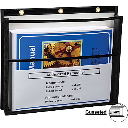 C-Line Dual Pocket Shop Ticket, 0.2"H x 11.1"W x 13.1"L, Fabric, Metal, Black, 10 / Box