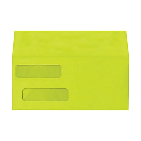 LUX #10 Invoice Envelopes, Double-Window, Peel & Press Closure, Wasabi, Pack Of 1,000