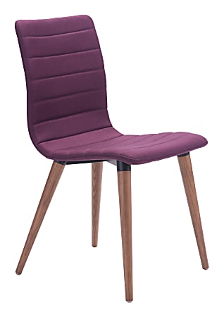 Zuo Modern Jericho Dining Chairs, Purple/Walnut, Set Of 2 Chairs