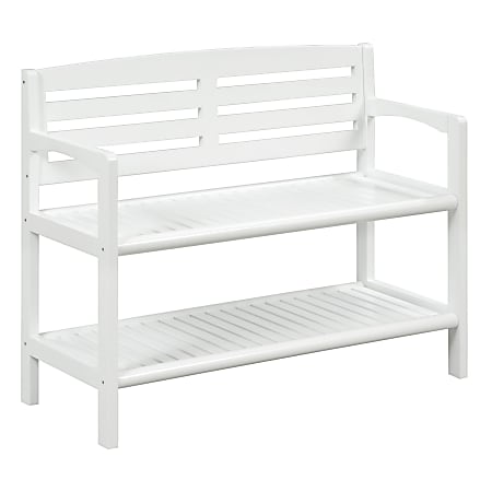 New Ridge Home Goods Abingdon Bench With Shelf, White