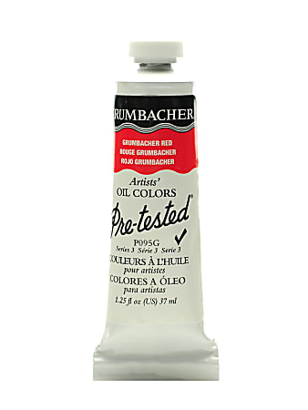 Grumbacher P095 Pre-Tested Artists' Oil Colors, 1.25 Oz, Grumbacher Red (Naphthol Red), Pack Of 2