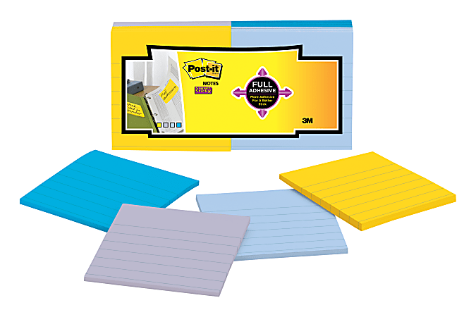 Post-it® Super Sticky Full Adhesive Notes, 3 in. x 3 in., 12 Pads/Pack