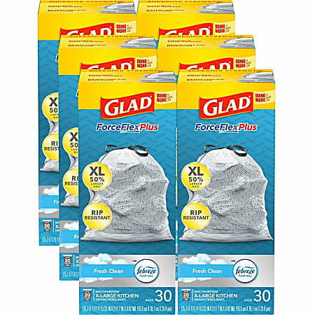 Save on Glad ForceFlex Tall Kitchen Bags Drawstring Febreze Fresh Clean 13  Gallon Order Online Delivery