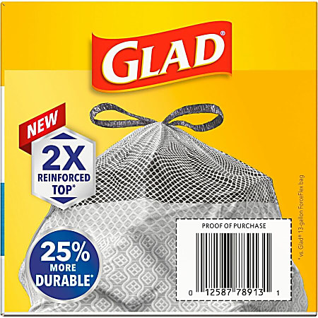 Glad ForceFlexPlus X-Large Kitchen Drawstring Bags - Fresh Clean with Febreze Freshness - Large Size - 20 gal Capacity - 24.02