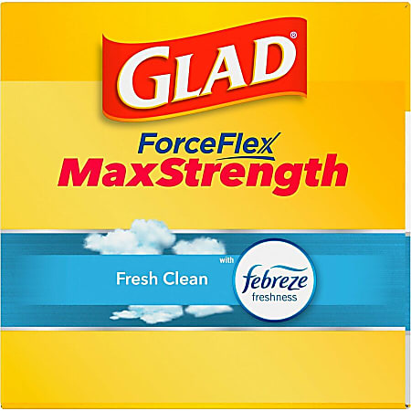 Glad ForceFlexPlus X-Large Kitchen Drawstring Bags - Fresh Clean with Febreze Freshness - Large Size - 20 gal Capacity - 24.02