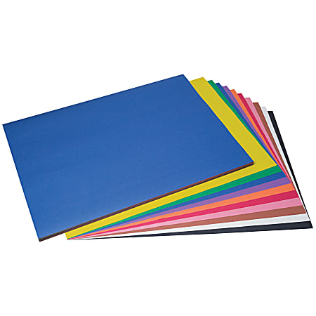 Prang Construction Paper, Medium Weight, 18" x 24", 10 Assorted Colors, 100 Sheets