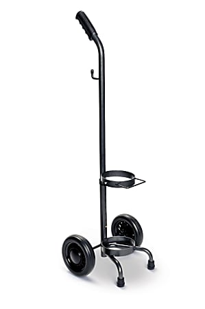 Medline Rolling Oxygen Carts, For D & E Oxygen Tanks, Black, Pack Of 6