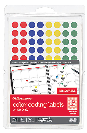 Map Dot Stickers - Assorted Colors - 1/8 Diameter