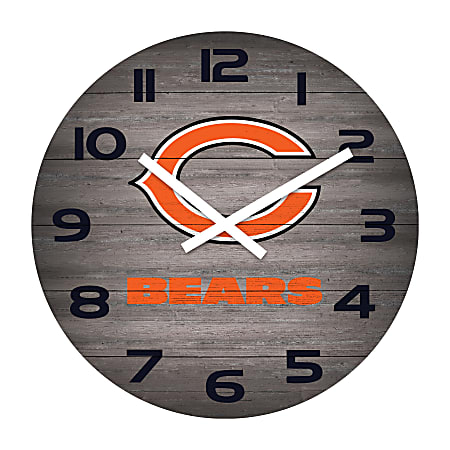 Imperial NFL Weathered Wall Clock, 16”, Chicago Bears