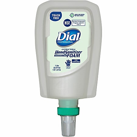 Dial Hand Sanitizer Foam Refill - 33.8 fl oz (1000 mL) - Touchless Dispenser - Kill Germs - Hand - Yes - Clear - Non-drying, Dye-free - 3 / Carton