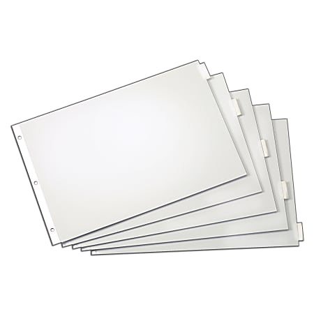 Cardinal® Tabloid Paper Index Dividers, 11" x 17", 5-Tab, Clear