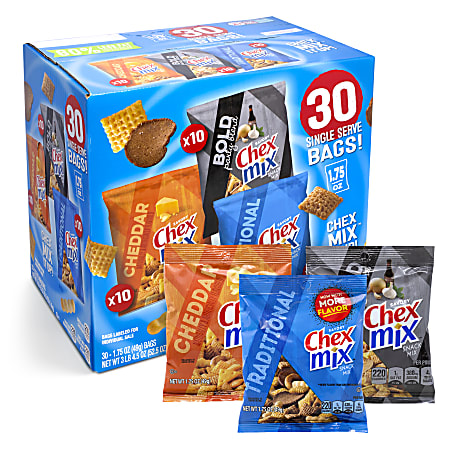 Chex Mix Classics Mix It Up Variety Snack Mixes, 1.75 Oz, Box Of 30 Packs