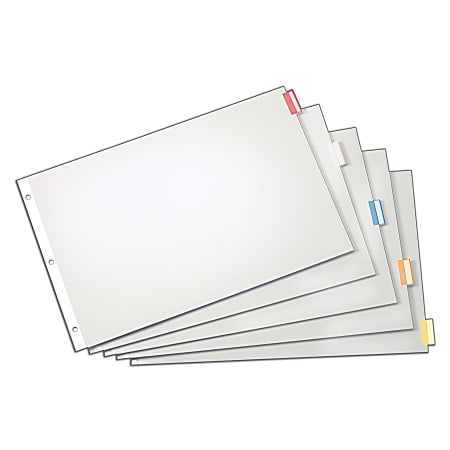 Cardinal® Tabloid Paper Index Dividers, 11" x 17", 5-Tab, Multi