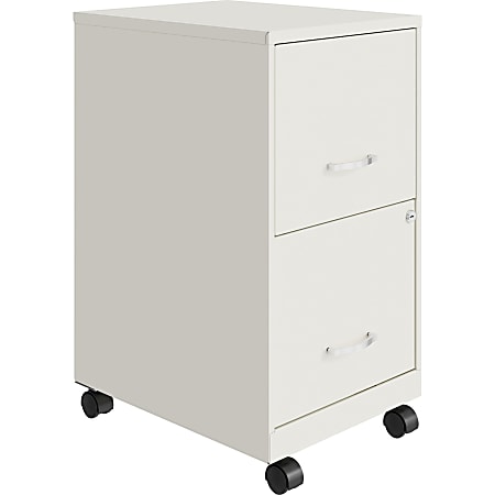 LYS NuSparc 18"D Vertical 2 Drawer Mobile File Cabinet, White , 1 Each