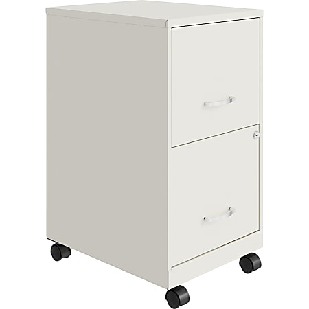 LYS NuSparc 18"D Vertical 2 Drawer Mobile File Cabinet, White , 1 Each