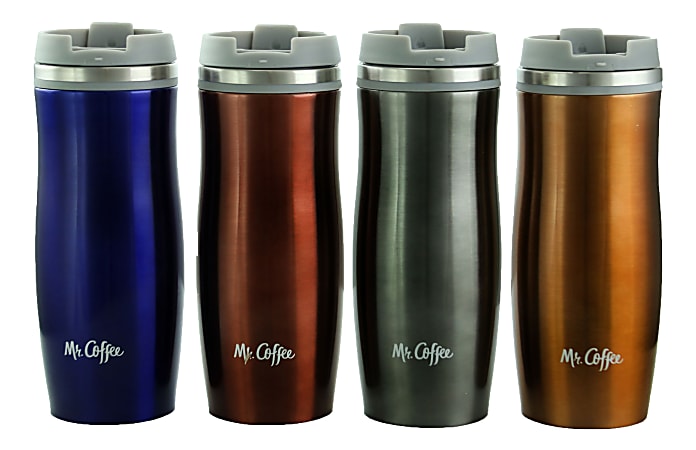 Mr. Coffee Traverse 16 oz Travel Mugs with Lids Set of 3