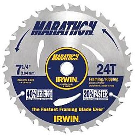 IRWIN Marathon Circular Saw Blade, 7-1/4" Diameter