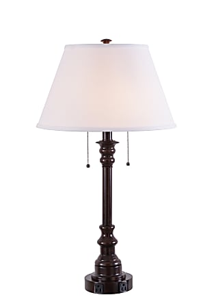 Kenroy Home Glass Lamp W S, Picket Oil Rubbed Bronze Table Lamp With Usb Port