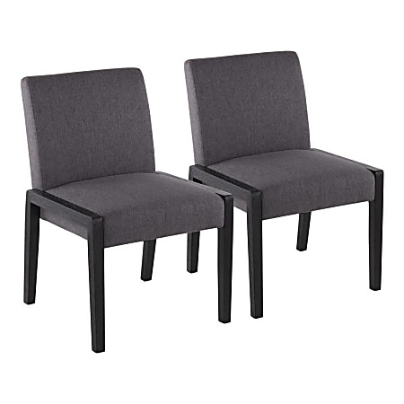 LumiSource Carmen Contemporary Dining Chairs, Black/Gray Fabric, Set Of 2 Chairs
