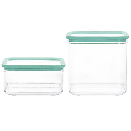 Martha Stewart 2-Piece Stackable Container Set, 6"H x 6"W x 6-1/2"D