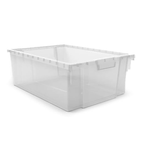 Luxor MBS Storage System Stackable Storage Bins, 12-1/4” x 16-3/4” x 6”, Clear, Set Of 4 Bins