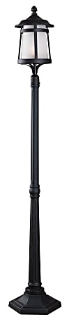Kenroy Home Outdoor Portable Post 1-Light Lantern, 70-3/16"H, Black/Clear
