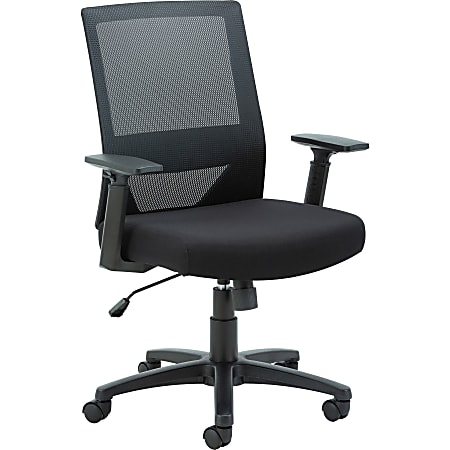 Lorell SOHO Mesh Mid-Back Task Chair - Gray Seat Color - Fabric Seat Material - Gray Back Color - Fabric Back Material - 41840