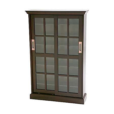 SEI Furniture Sliding-Door Media Cabinet, Espresso