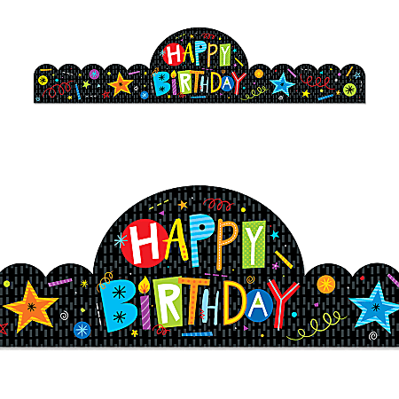 Creative Teaching Press Happy Birthday Crowns, 24" x 6-1/2", Multicolor, Pack Of 30 Crowns