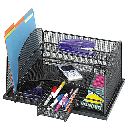 Safco® 3-Drawer Desktop Organizer, 16"H x 11 3/8"W x 8"D, Black