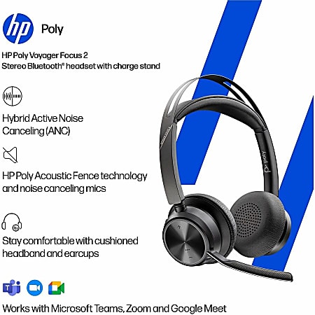 Poly Voyager Focus 2 Headset Microsoft Teams Certification Google