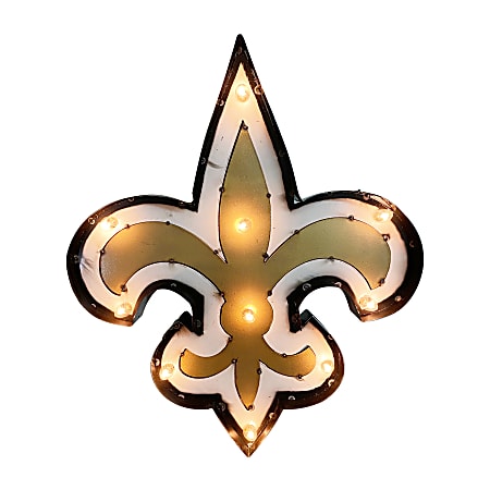 Imperial NFL Logo Lighted Metal Sign, 26" x 22-1/4", 90% Recycled, New Orleans Saints
