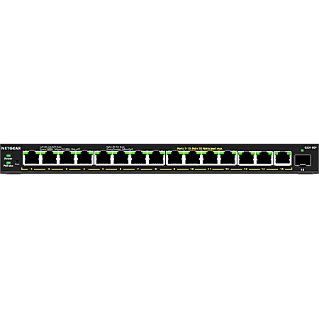 Netgear GS316EP Ethernet Switch - 15 Ports - Manageable - 3 Layer Supported - Modular - 1 SFP Slots - GS316EP100NAS