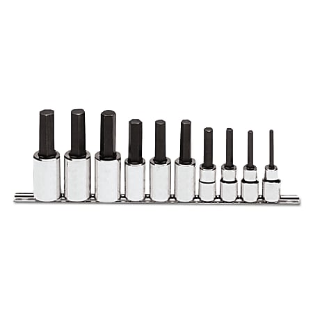 PROTO 10-Piece Hex-Bit Socket Set, Metric, 1/2" Drive, 6mm to 19mm