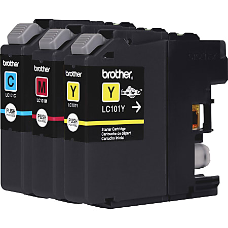 Brother LC101 Cyan Magenta Yellow Ink Cartridges Pack Of 3 LC101 3PKS ...