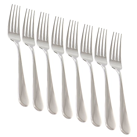 Martha Stewart Everyday 8-Piece Stainless Steel Dinner Fork Set, Silver