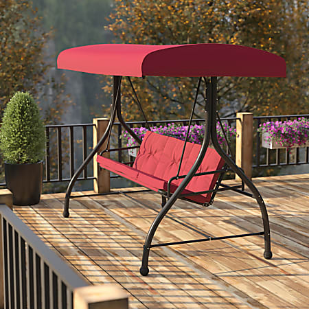 Flash Furniture Tellis 3-Seat Outdoor Steel Converting Patio