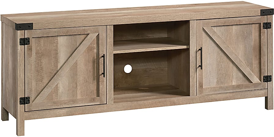 Sauder® Bridge Acre Credenza For 65" TV, 24"H x 62"W x 15-1/2"D, Lintel Oak