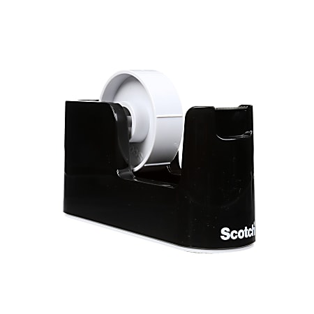 Desktop Tape Dispenser Adhesive Roll Holder (fits 1 & 3 Core) With  Weighted Nonskid Base Black