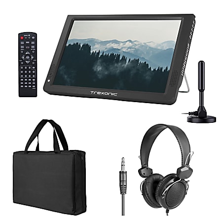 Trexonic Portable Ultra Lightweight Widescreen 12 LED TV With HDMI, SD,  MMC, USB, VGA, Headphone Jack, AV Inputs and Output And Built-in Digital  Tuner and Detachable Antenna 