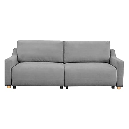 Lifestyle Solutions Serta Johann Convertible Sofa, 34-1/3"H x 90-1/5"W x 42-7/8"D, Gray/Natural