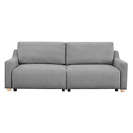 Serta Johann Convertible Sofa, 34-1/3"H x 90-1/5"W x 42-7/8"D, Gray/Natural