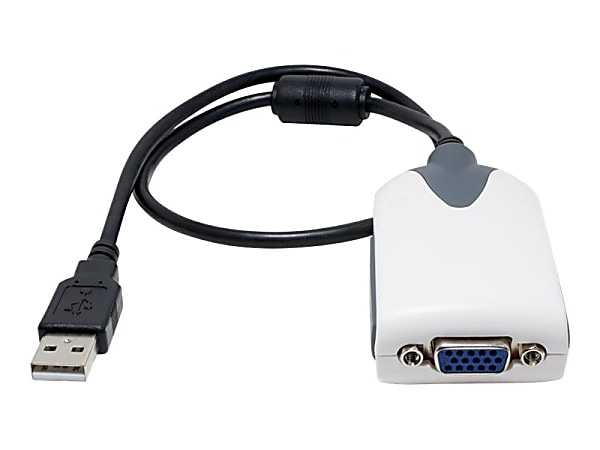 AddOn 8in USB 2.0 (A) Male to VGA Female Black Video Adapter - 100% compatible and guaranteed to work