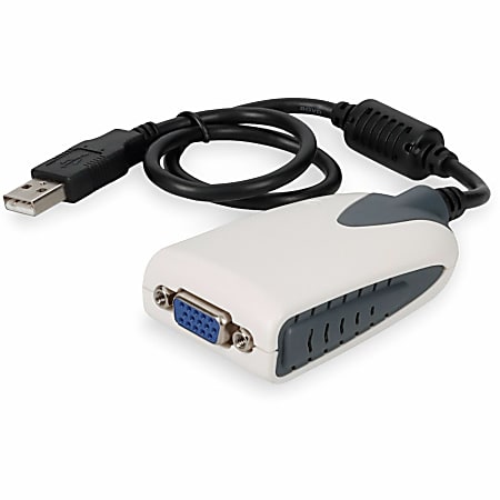 AddOn USB A 2.0 Male to VGA Female Black Adapter, USB2VGA