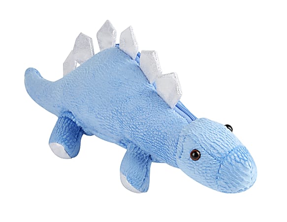 Office Depot® Brand Plush Animal Pencil Pouch, 4" x 11", Stegosaurus Dinosaur