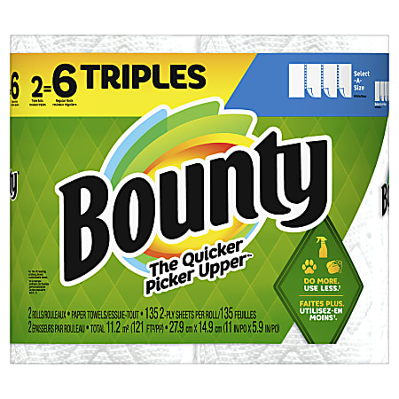 Bounty Select-A-Size Paper Towels, White, 12 Super Rolls