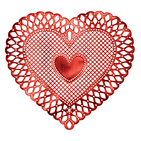 Valentine's Day Table Runner Placemats Love Red Heart Lace Table
