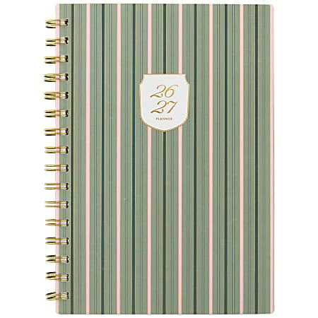 Cherrywood Lane for Mead Cambridge® Academic 2026-2027 Weekly Monthly Planner, Piper Stripe, Small, 5 1/2" x 8 1/2"