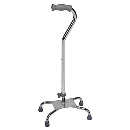 DMI® Adjustable Aluminum Quad Canes, 29" - 38", Silver, Pack Of 2