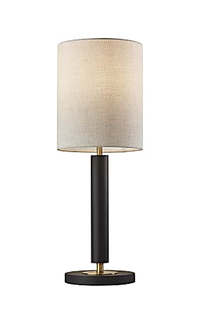 Adesso® Hollywood Table Lamp, 27"H, Off-White Shade/Black Base